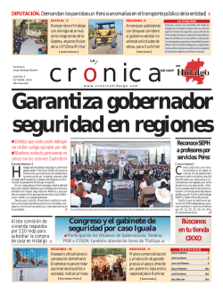 Versión Impresa - La Crónica de Hoy en Hidalgo
