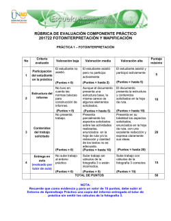 R&Uacute;BRICA DE EVALUACI&Oacute;N COMPONENTE PR&Aacute;CTICO 201722