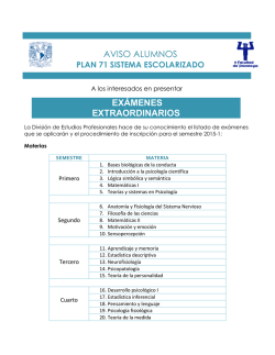 Exámenes Extraordinarios 2015-1 - Facultad de Psicología - UNAM