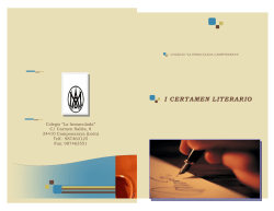 I CERTAMEN LITERARIO - Colegio La Inmaculada, Camponaraya