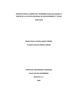 aportes para el dise&ntilde;o del programa vejez saludable a partir de la