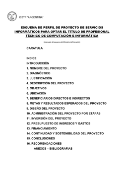 ESQUEMA DE PERFIL DE PROYECTO DE - ISTP Argentina