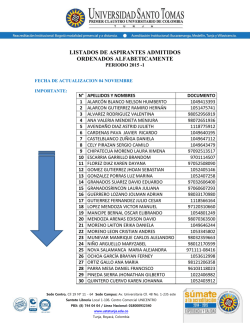 Lista aspirantes admitidos primer semestre 2015