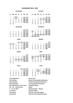 Calendario escolar 2014/2015
