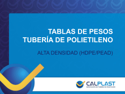 TABLAS DE PESOS TUBERÍA HDPE CALPLAST