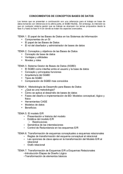 CONOCIMIENTOS DE CONCEPTOS BASES DE DATOS TEMA 1. El