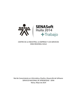 Proyecto SENASOFT HUILA 2014 - Bienvenidos a SENASOFT 2014