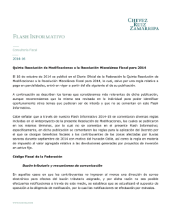 2014-16 Quinta Resolución de Modificaciones a la Resolución
