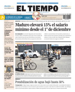 Maduro elevará 15% el salario mínimo desde el 1° de - El Tiempo