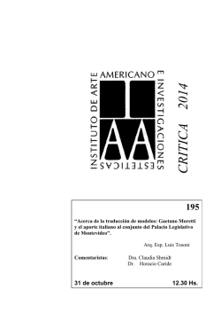 Acerca de la traducción de modelos: Gaetano Moretti y el aporte