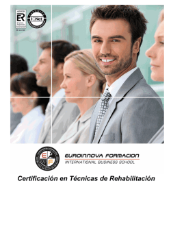 Certificaci&oacute;n en T&eacute;cnicas de Rehabilitaci&oacute;n
