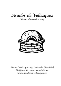 Menus para grupos - Asador de Velázquez