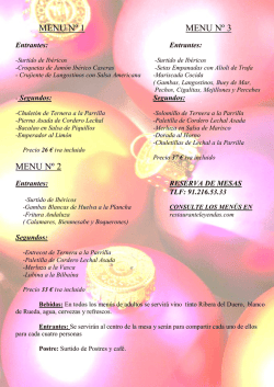 MENU N&ordm; 1 MENU N&ordm; 3 MENU N&ordm; 2 - Restaurante Leyendas