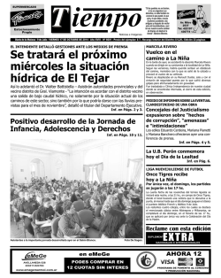 Se tratar&aacute; el pr&oacute;ximo mi&eacute;rcoles la situaci&oacute;n h&iacute;drica de El Tejar