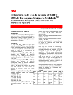 Instrucciones de uso de la Serie 700, 840 y 880I de Tintas para - 3M