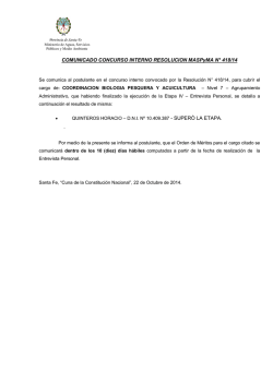COMUNICADO CONCURSO INTERNO RESOLUCION MASPyMA N