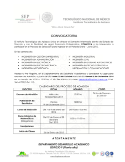 CONVOCATORIA - Instituto Tecnológico de Apizaco