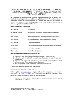 convocatoria para la selecci&oacute;n y contrataci&oacute;n del personal - Unemi