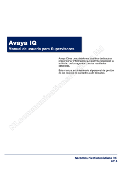 Avaya IQ Manual de usuario para Supervisores - experiencia