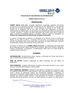 Aviso de autorización para el tratamiento de la - Virrey Solis IPS