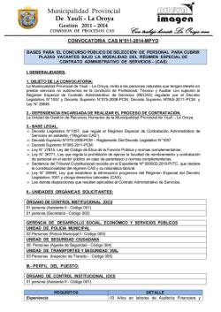 bases para concurso c.a.s nro.011-2014 - Municipalidad Provincial