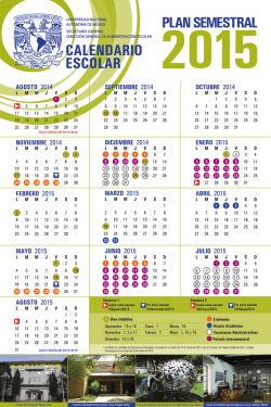 Calendario escolar UNAM 2015 -Plan semestral DGAE