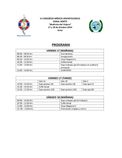 Programa Congreso Zonal Arica 2014 - Colegio Médico de Chile