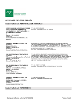 OFERTAS DE EMPLEO EN DIFUSI&Oacute;N Sector - Puntos de empleo