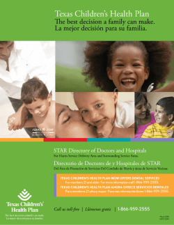Call toll-free - Texas Children'