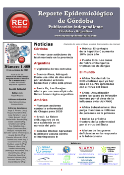 Red de vigilancia - Reporte Epidemiológico