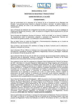 RESOLUCIÓN No. 14 437 MINISTERIO DE INDUSTRIAS Y