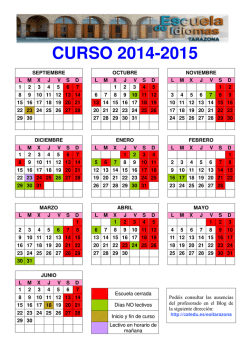 calendario escolar - EOI Tarazona