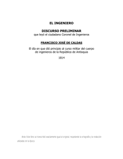 El Ingeniero. Discurso preliminar que leyó el ciudadano Coronal de