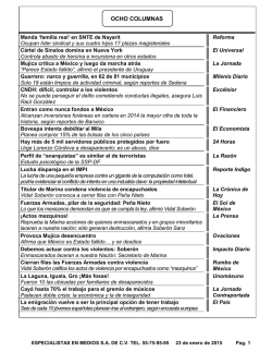 OCHO COLUMNAS, SOBRESALIENTE DEL DIA - Instituto Nacional