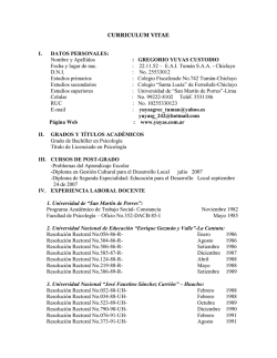 curriculum yuyas - Catedra Universitaria