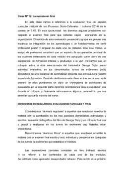 Primer año Año - CLASE 12 - La evaluaciÃ³n final