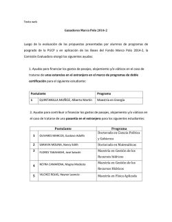 Ganadores Fondo Marco Polo 2014-2