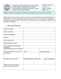 Formulario de inscripción - Colegio de Farmacéuticos de Costa Rica