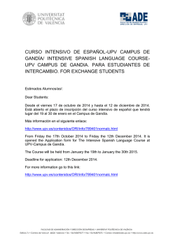 curso intensivo de español-upv/campus de gandia. intensive