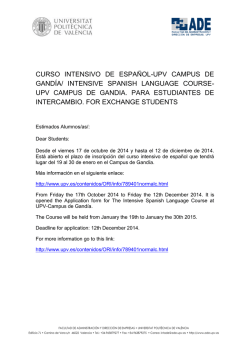 curso intensivo de espa&ntilde;ol-upv/campus de gandia. intensive