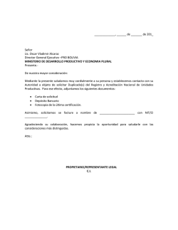 Carta - pro bolivia