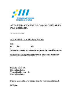 ACTA PARA CAMBIO DE CARGO OFICIAL EN PRE-CARRERA