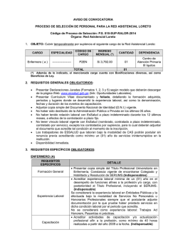 AVISO DE CONVOCATORIA - EsSalud