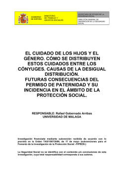 EL CUIDADO DE LOS HIJOS Y EL GÉNERO. CÓMO SE
