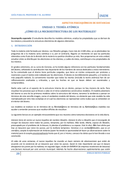 UNIDAD 3. TEORÍA ATÓMICA ¿CÓMO ES LA