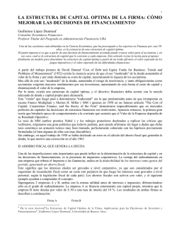 LA ESTRUCTURA DE CAPITAL OPTIMA DE LA FIRMA: C&Oacute;MO