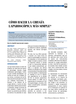 C&oacute;mo haCer la Cirug&iacute;a laparosC&oacute;piCa m&aacute;s simple*