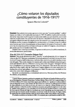 &iquest;C&oacute;mo votaron los diputados constituyentes de 1916-1917?