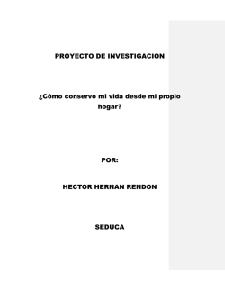 PROYECTO DE INVESTIGACION &iquest;C&oacute;mo