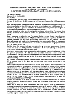 CÓMO ORGANIZAR UNA PRIMAVERA O UNA REVOLUCIÓN DE